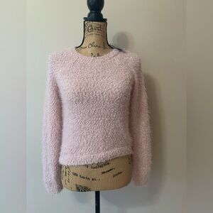 HEART SOUL ladies pale pink size M pullover long sleeve eyelash sweater NWT